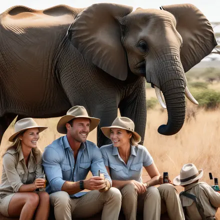 familly on safari in africa