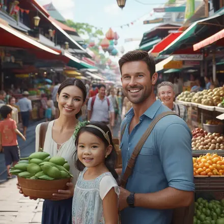 family in asian market