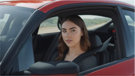 Freya Driving her new Car