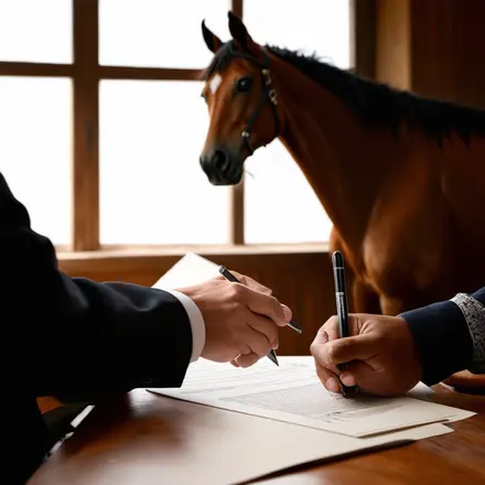 Signing horse purchase loan documents