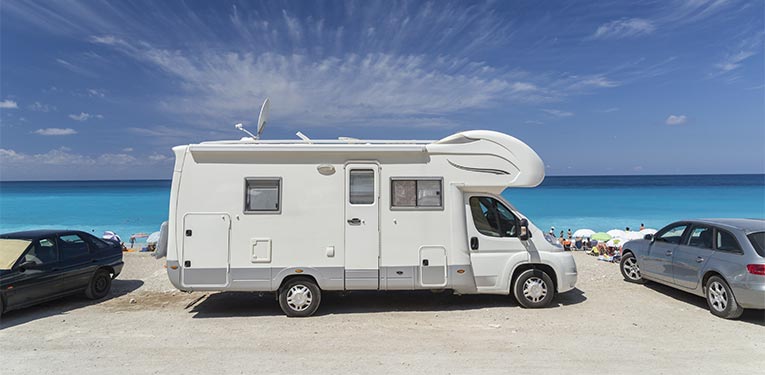 campervan besides the sea