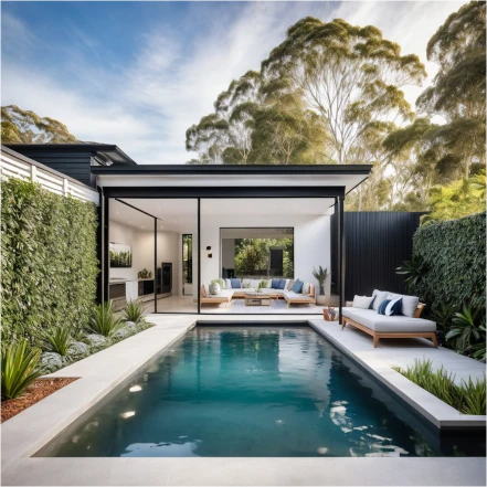 Renovated Backyard with Pool, outdoor living area