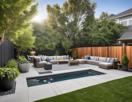 Renovated Backyard with Pool, outdoor living area, chairs