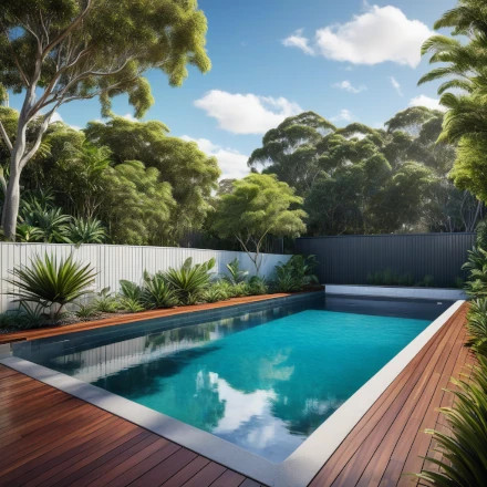 backyard with swimming pool