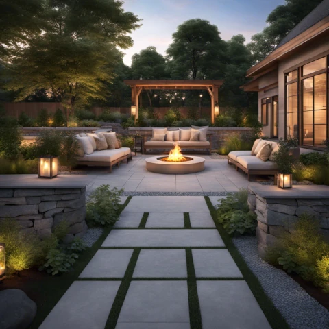 Landscaping outdor area Fire Pit