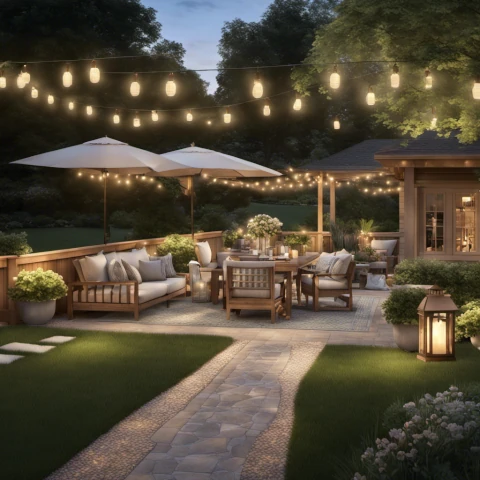 Landscaping lighting effects to enhance outdoor apeal