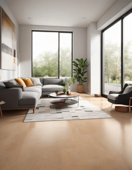 Living Room Flooring Cork Tiles