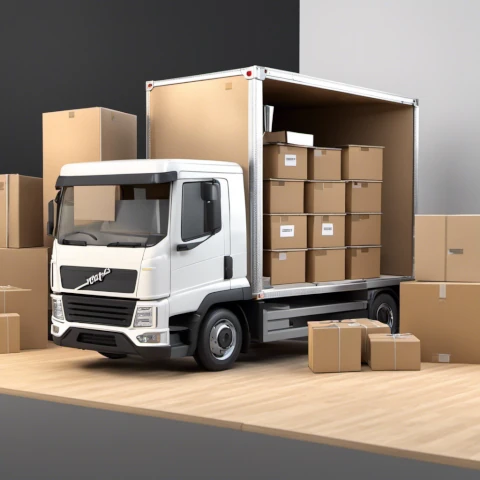 removalist truck being unloaded