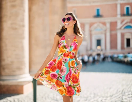 sarah in rome floral dress 