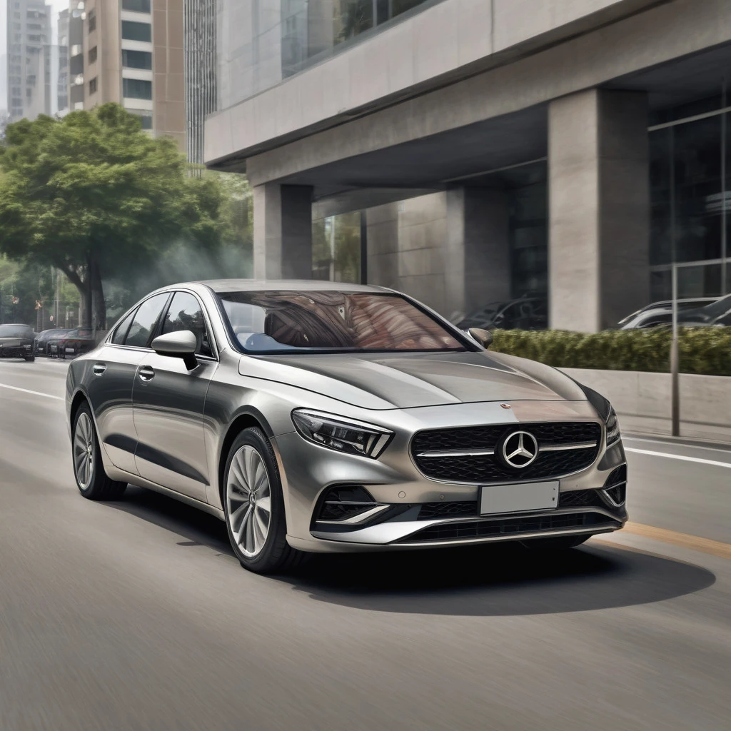 a New Silver Mercedes