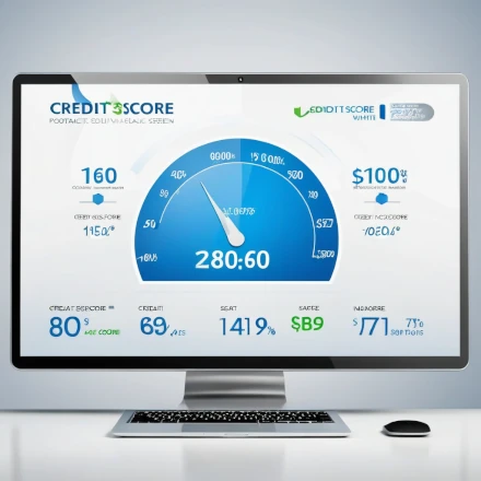 A credit score displayed on a computer screen