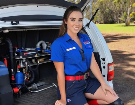 A tradie standing next to a fully-equipped work van