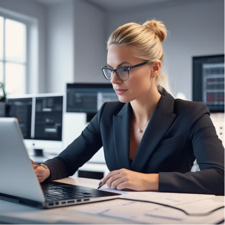 finance broker, finalizing a commercial vehicle loan for Tradie