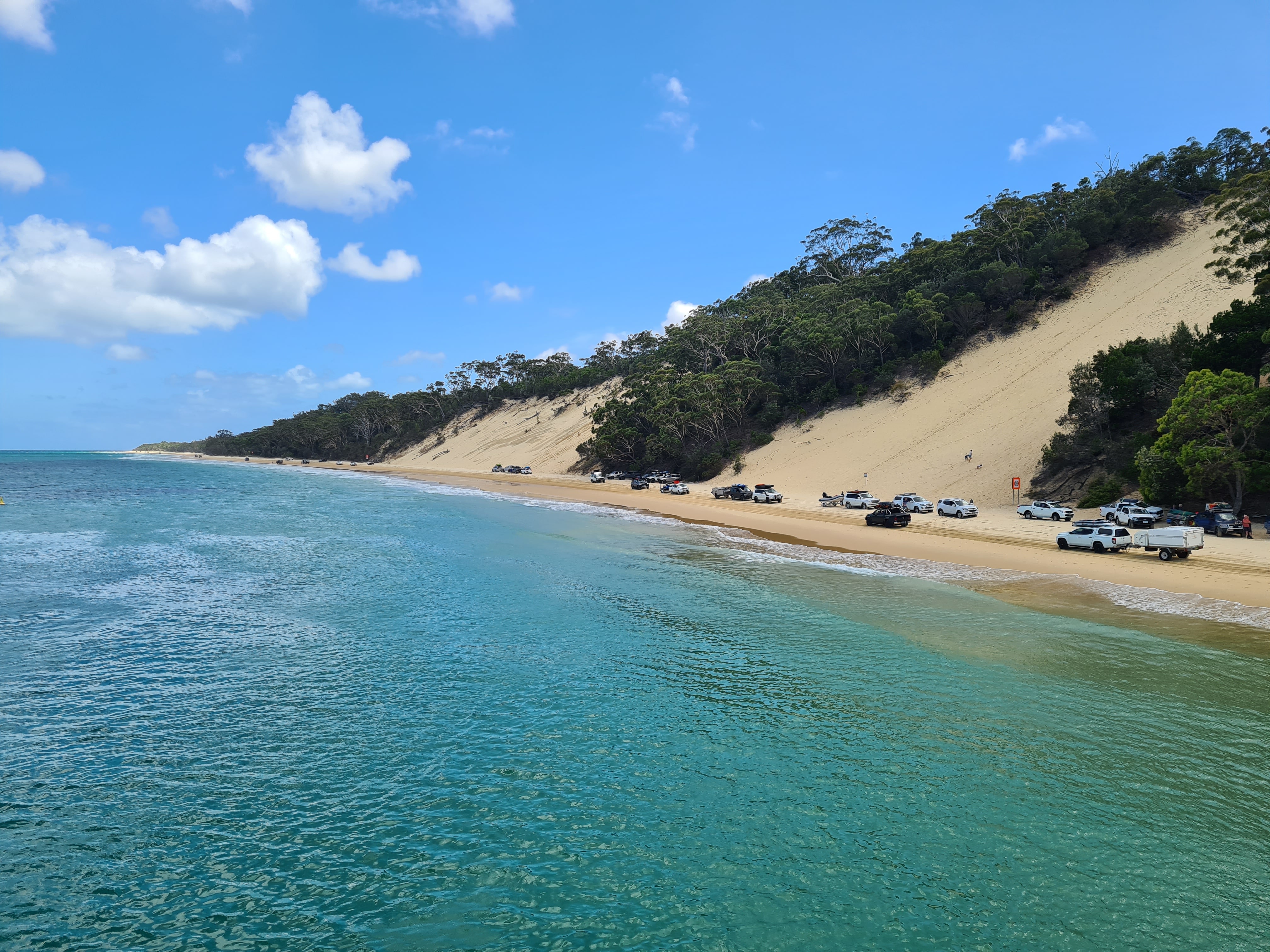 Moreton island campervan on sand