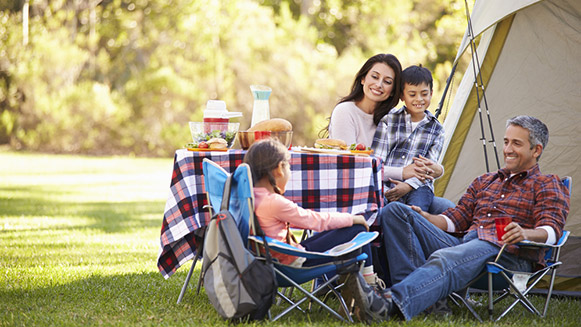 family out caravaning